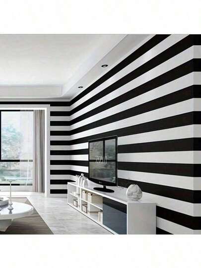 One Roll Of Wallpaper, Self-Adhesive Wallpaper Roll With Striped Wood Grain Pattern, Seamless Splicing, Removable, Ideal For Wall Decoration In Living Rooms And Bedrooms, As Well As Cabinet And Desktop Renovation. Multiple Sizes Available.