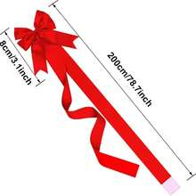 8pcs New Year/Valentine's Day Bow Decorations, Red Faux Linen Ribbon, Suitable For New Year, Valentine's Day, Holiday Decoration DIY Bows, Great For Bedroom, Window, Outdoor And Party Decor - Multicolor - View 4