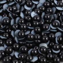 400PCS Flat Back Half Round Pearls, 12 Black Gems Beads For Crafts, Jewelry Making, Shoes, Cup, Nail Art Dration,38036932 - 黑色 - 查看 1
