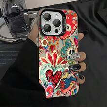 1pcs Colorful Heart Pattern Phone Case Compatible with Apple Phone 17ProMax 16 15 14 13 12 11ProMax Pro Xs Max XS X 7plus 8plus Silicone Antidrop Hard Shell Vintage Funky Girlish Style Cute Fashion Whimsical Can Be Given To Friends Can Be Given To A Lover - Negro - Ver 5