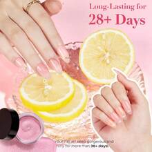 Dip Powder Nail Kit, 6 Colors Jelly Pink Transparent Nude Hot Pink Peach Dip Dipping Powder Starter Set, French Nail Art Manicure DIalon, No Need Nail  Cured Mother's Day Gift,37983886 - 粉色 - 查看 5