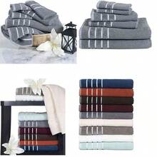 OpenHILavish Home 6 Piece Egyptian Cotton Rice Weave Towel Set, Navy - Azul Marino - Ver 1
