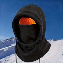 6-In-1 (Integrated Knitted Hat/Ear Muffs/Face/Scarf) Warm Knitted Fleece Winter Headgear, Unisex - Multifunctional Cold Gear, Suitable Skiing, Snowboarding, Hiking, Running - Adjustable Size, Suitable All Seasons Outdoor Sports QG04 - Black Hat - View 7