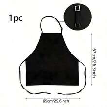 1pc Classic Black Apron, Minimalist Black Multi-Functional Apron, Adjustable, 3 Pockets Large Capacity, Unisex, Kitchen, Restaurant, Cooking, BBQ, Food Service, Chef Protective Clothing, Server Apron Wholesale - 黑色 - 查看 4