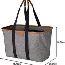 clevermade 30L snapbasket Luxe - reutilizable plegable bolsa de compras de comestibles bolsa - Heavy Duty grande estructurado duradero, gris jaspeado - gris jaspeado / black1 - Ver 10