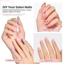 Beetles Tipex  Apex Nail Tips Short Oval, Nail Supplies Nail Stuff Nail Stuff Nail Tech Supplies 512Pcs 16 Sizes Pre-Building & Pre-Etched Gel Nail Tips Thicker Acrylic Nails Strong Full Cover False Nail Extension Press-On Nails,37984263 - 銀色 - 查看 2
