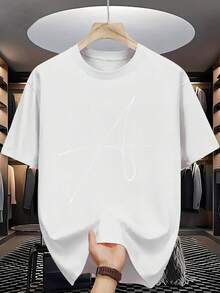 Camiseta de manga corta con letras impresas para hombres de verano IXZZ - Blanco - Ver 7