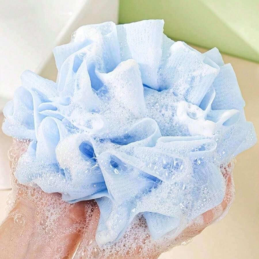 2-In-1 Bathing Sea And Soap Holder, Reusable Back Scrub - Row Shower Air Scrubber, Raw Bath/Shower Storage, Travel Friendly (Pink, White, Color) - Bathing And Travel - màu xanh da trời - Xem 1