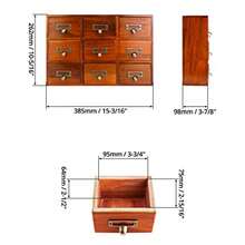 QWORK Desk Drawer Organizer Wooden Vie Apothecary Cabinet With 9 Drawers Home Office And Tea And Dresser Bedroom Organization And Sge Traditional Apothecary Cabinet - 09+Brown - View 2