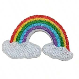 1 片流星彩虹卡通刺绣贴片，用于衣服 DIY 装饰