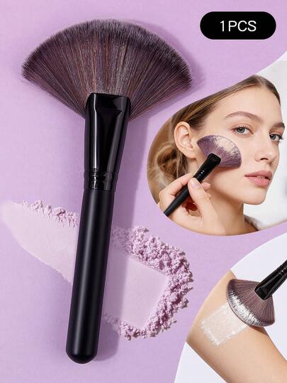 1pc Multi-Functional Large Fan-Shaped Makeup Brush, Soft & Fluffy Texture, For Face Contouring, Blush, Powder, Daily Makeup