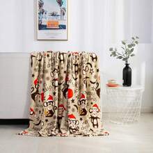 2026 Elegant Comfort Velvet Touch Ultra Plush Christmas Holiday Printed Fleece Throw/Blanket-50 X 60inch, (Reindeer), 50 X 60 Inch (W912) - 猴 - 查看 1