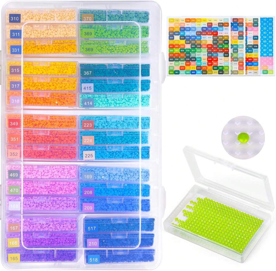 30PCS 2-In-1 Diamond Art Storage Tra With Lids, Convex Bottom Diamond Painting Storage Organizer Set, Spill-Proof DIY Craft Supplies For Sorting & Line-Up, Perfect ChristmasGift For Crafters,37987822 - Mint Blue - View 1