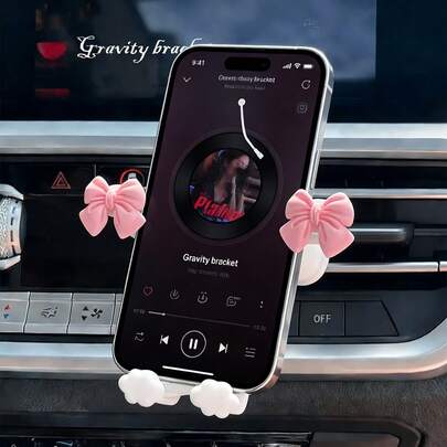 Giá đỡ điện thoại gắn khe gió ô tô Gravity, thiết kế nơ độc đáo, chất liệu nhựa trắng, phụ kiện nội thất ô tô đa năng, tương thích với iPhone và điện thoại Android, quà tặng sinh nhật, giá đỡ điện thoại gắn khe gió ô tô mùa hè, phụ kiện ô tô, giá đỡ điện thoại ô tô tương thích với iPhone và điện thoại Android, quà tặng sinh nhật, gia đình, bạn bè, quà tặng mùa đông, quà tặng khi lái xe, khả năng chịu tải mạnh mẽ.