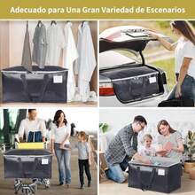 OpenHICajas Mudanza, 8PCS Cajas de Almacenamiento, Bolsas de Mudanza de Gran Capacidad, Cajas para Mudanza con Asas Reforzadas y Bolsillo para Etiquetas, Plegable Organizador de Ropa para Mudanza(Gris) - gris - Ver 7