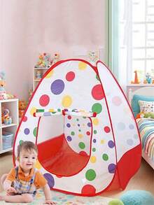 1pc Wave Dot Children's Tent, Suitable For Boys And Girls Indoor And Outdoor Use, Children's Play Themed House, Indoor And Outdoor Play House, Imagination-Inspiring Role-Playing Game Time, Best Birthday And Holiday Gift - Multicolor - View 3