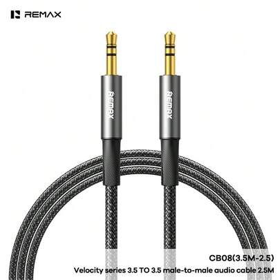  REMAX CB08 Audio Adapter Cable Delivers High-Fidelity 3.5mm‑2.5mm Connectivity For Phones, Laptops, Tablets, Portable Players, Bluetooth Speakers, And Car Audio-Enjoy Music Anywhere And Make A Thoughtful Ramadan Gift.