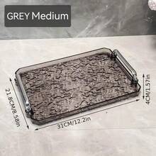 1pc New Design Acrylic Tray With Geometric Handle, Wavy Shape, Nordic Style Creative Serving Tray For Snacks, Cups, Cutlery - White - View 8