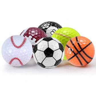 6pcs Funny & Unique Golf Ball Set - Various Interesting Designs, High-Quality Materials, Ideal Gift For Golf Training, Birthday, Golfers And Enthusiasts
