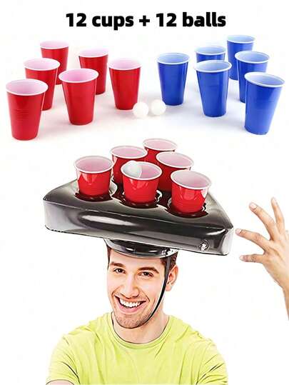 3/9/24 Stücke Party Tischtennis Becher Set, geeignet für Beer Pong Spiel, wiederverwendbare rote und blaue Plastikbecher für Tisch- und Bodenspiele, Trinkspiele, Outdoor Camping Partys, Weihnachts-Bar-Spiele, Familien-Freizeitspiele, Pool Beer Pong, Brettspiele, Paar-Spieleabend (leichte Farbunterschiede)
