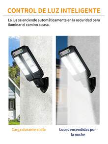 1/2/4/6/8/10 Pzs Farolas solares de exterior, paquete de exterior de 54/72 LED con mando a distancia, crepúsculo hasta el amanecer 6500K ángulo ajustable luces de inundación, IP67 a prueba de agua Solar luces de pared con sensor de movimiento para el patio, porche - Pregunta 6 - Ver 8