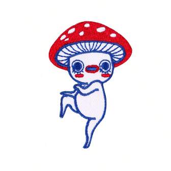 1pc Cartoon Cat Embroidered Patch, Fun Cartoon Animal Patch With Adhesive Backing For Computer/Clothing