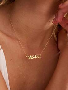 1pc Personalized Greek Name Necklace, Custom Name Necklace, Greek Necklace, Greek Name Jewelry, Greek Gifts, Minimalist Necklaces, Custom Necklaces, Women's Necklaces, Women's Jewelry, Custom Gifts, Christmas Gifts - Multicolor - View 9
