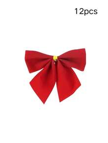 36件圣诞装饰品，圣诞树丝带蝴蝶结，迷你金红银圣诞蝴蝶结，经典圣诞蝴蝶结 - 涤纶混纺材质，适用于圣诞树和花环装饰，无需电源，圣诞节假日装饰风格