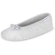 Isotoner Women's Diamond Microterry Ballerina Slippers2025 - 淺灰色鑽石 - 查看 7