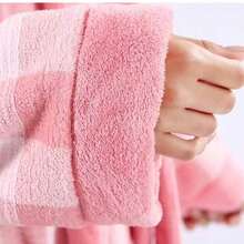 Starry Plaid Collar Bathrobe, Autumn Fleece Thickened Coral Velvet Sleepwear For Women - Multicolor - View 6