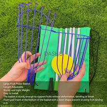 Laven de Selección de Frutas de Acero Inoxidable con Canasta, Extensible de 4.2 M de Longitud, Almohadilla de Espuma, Fácil de Ensamblar, Frutas Recolectores - por defecto - Ver 6