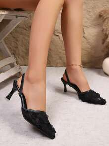 Giày sandal đế dày có khóa nơ rỗng dành cho nữ, kiểu dáng thanh lịch, thích hợp cho mùa hè. - màu đen - Xem 6