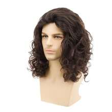 Mens Long Brown Wavy Wig Natural Wavy Curly Wig For Halloween Costume Cosplay Party,37994512 - 棕色 - 查看 5
