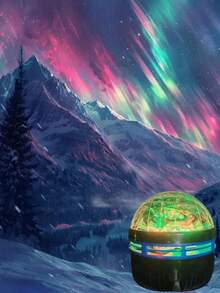 1pc Star Projector Lamp With Remote Control - Arctic Aurora Bedroom Decor, Modern Desk Lamp, Suitable For Holidays, Parties - Holiday Gift Idea, Bedside Night Light, Camping Lighting Display, Fantasy Room Decor, USB Powered Lamp, Romantic Bedroom Lighting - 黑色 - 查看 8