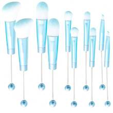10Pieces Beadable  Brushes Solid Color Diy  Comestic Brushes Beaded Brushes Kit For DIY Beaded Eyeshadow Brush (Beadable  Brushes-10pieces=2Sets),38051951 - 藍色 - 查看 1