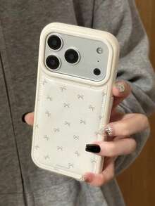 1pc Minimalist Bow Flower Phone Case Compatible With IPhone 17/17Air/17Pro/17Promax, 16/16Plus/16Pro/16Promax, 15/15Plus/15Pro/15Promax, 14/14Plus/14Pro/14Promax, 13/13Pro/13Promax, 12/12Pro/12Promax, 11/11Pro Max, Stylish Padded Full Coverage Anti-Drop Protective Cover - Multicolor - View 7