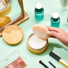 150 Ml Bamboo Loose Powder Puff And Container Empty Dusting Powder Jar For Body Face  Travel Case Compact Case Holder With Sifter Lids And Puff,38053520 - 蝴蝶型 - 查看 6