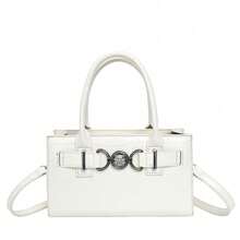 [Oferta exclusiva]Bolso de hombro para mujer elegante y de moda bolso pequeño cuadrado con diseño de piedra bolso Kelly mismo estilo que la actriz bolso de hombro cruzado - Blanco - Ver 6