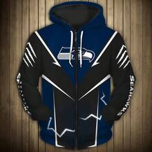 Seattle Seahaw-Ks Men's 3D Football Team Print Zip-Up Hoodie Sportswear Perfect For Game Day & Fan Gift - Phong cách - Xem 2