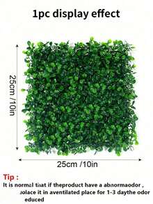 1/10/20片装塑料人造黄杨木植物墙，防紫外线隐私屏风，人造绿篱草垫（25x25厘米/10x10英寸），适用于圣诞装饰、背景墙、家居、花园、庭院、派对墙面装饰（含扎带） - 綠色 - 查看 3