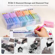 30PCS 2-In-1 Diamond Art Storage Tra With Lids, Convex Bottom Diamond Painting Storage Organizer Set, Spill-Proof DIY Craft Supplies For Sorting & Line-Up, Perfect ChristmasGift For Crafters,37987822 - Mint Blue - View 6