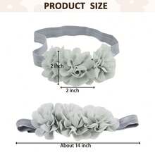 Set de accesorios para el cabello de diadema con flor de gasa para niñas, regalo de utilería para fotos de bebés - Multicolor - Ver 4