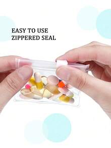 Portable Sealable Pill Bags  Plastic Travel Medication Storage 5/10/15/20 Packs - 透明 - 查看 9