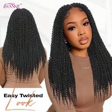 Braided Twisted Wigs For Black Women Double Full Lace Box Braided Twist Wigs Synthetic Glueless Braid Wig With  Hair Tight Twists Coils 24 Inch (1B, Twisted-24),38059044 - 西瓜粉 - 查看 6