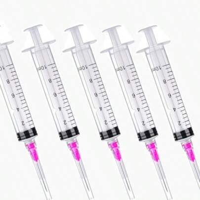 5 Pack 10ml 18 Gauge - Luer Lock 1ml 2.5ml 3ml 5ml 10ml 20ml With 25Ga 23Ga 22Ga 21Ga 18Ga Lab Consumables Individually Sealed Wrapped