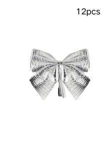 36件圣诞装饰品，圣诞树丝带蝴蝶结，迷你金红银圣诞蝴蝶结，经典圣诞蝴蝶结 - 涤纶混纺材质，适用于圣诞树和花环装饰，无需电源，圣诞节假日装饰风格