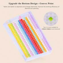 60 PCS Diamond Art Storage Tra For Diamonds Storage & Line-Up, 2-In-1 DiamondPaintingStorage For Diamond Art Crafters, Diamond Art Convex Bottom Design, Diamond Painting Accessories,37987820 - Màu xanh Bạc hà - Xem 5