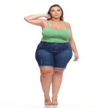 TOP Cropped Feminina Suflex Strap PLUS SIZE - Verde Oscuro - Ver 6