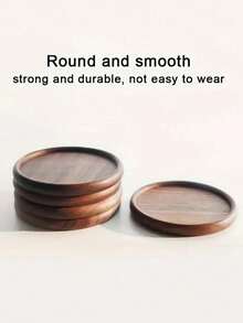 Wooden Coasters, Tea Cup Coffee Cup Coasters, Durable Heat-Resistant Round Coasters For Bowls, Dishes, Teapots, Insulated Tableware Holders - Multicolor - View 9