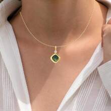 Birthstone Necklaces For Women  Women Pendant Necklace Set With 12 Pcs Birth Stone Dainty Emerald Choker Green Blue Necklace Jewelry For Mothers Birthday Gifts - 如圖 - 查看 5